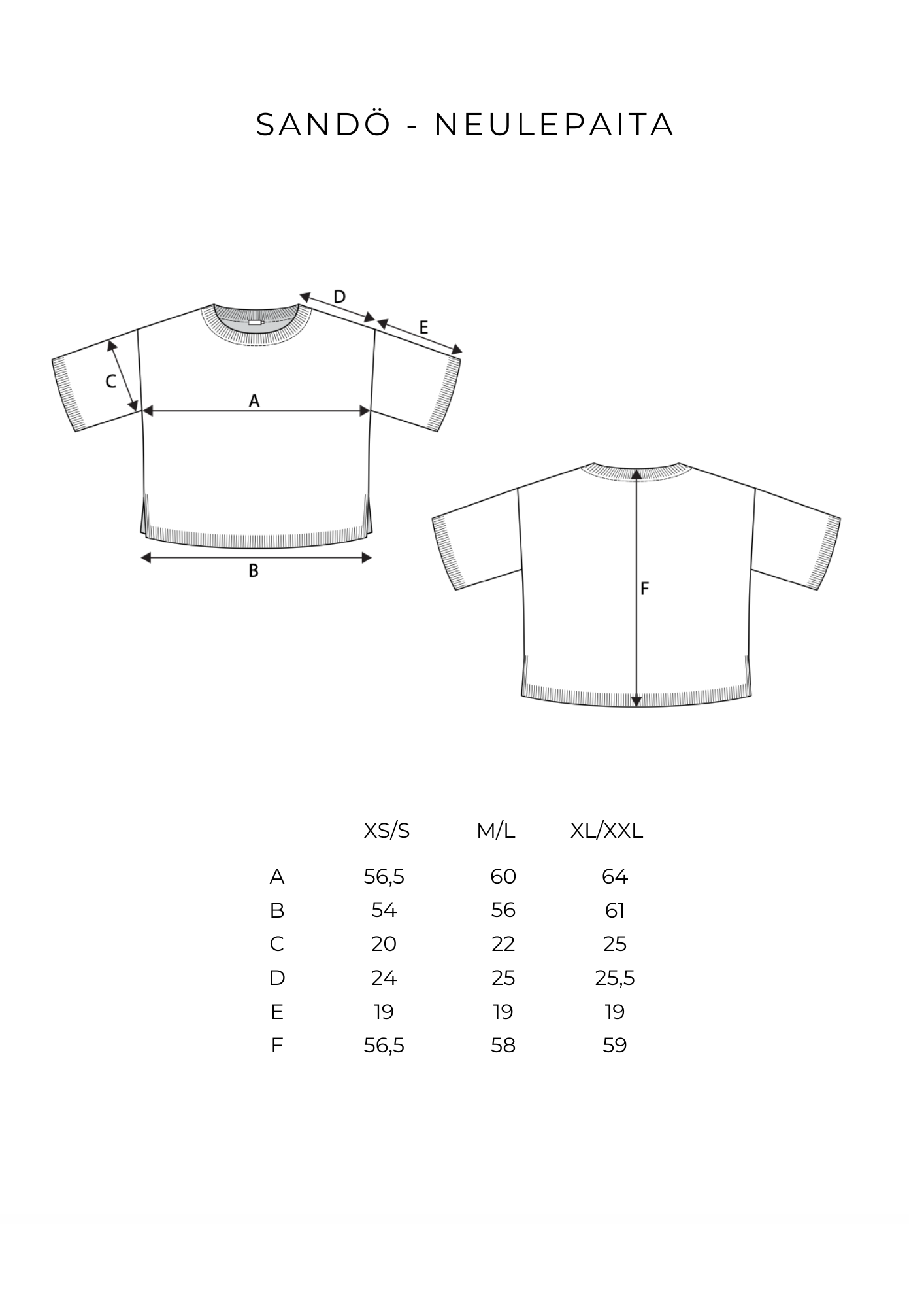 SANDÖ NEULEPAITA AJOPUU