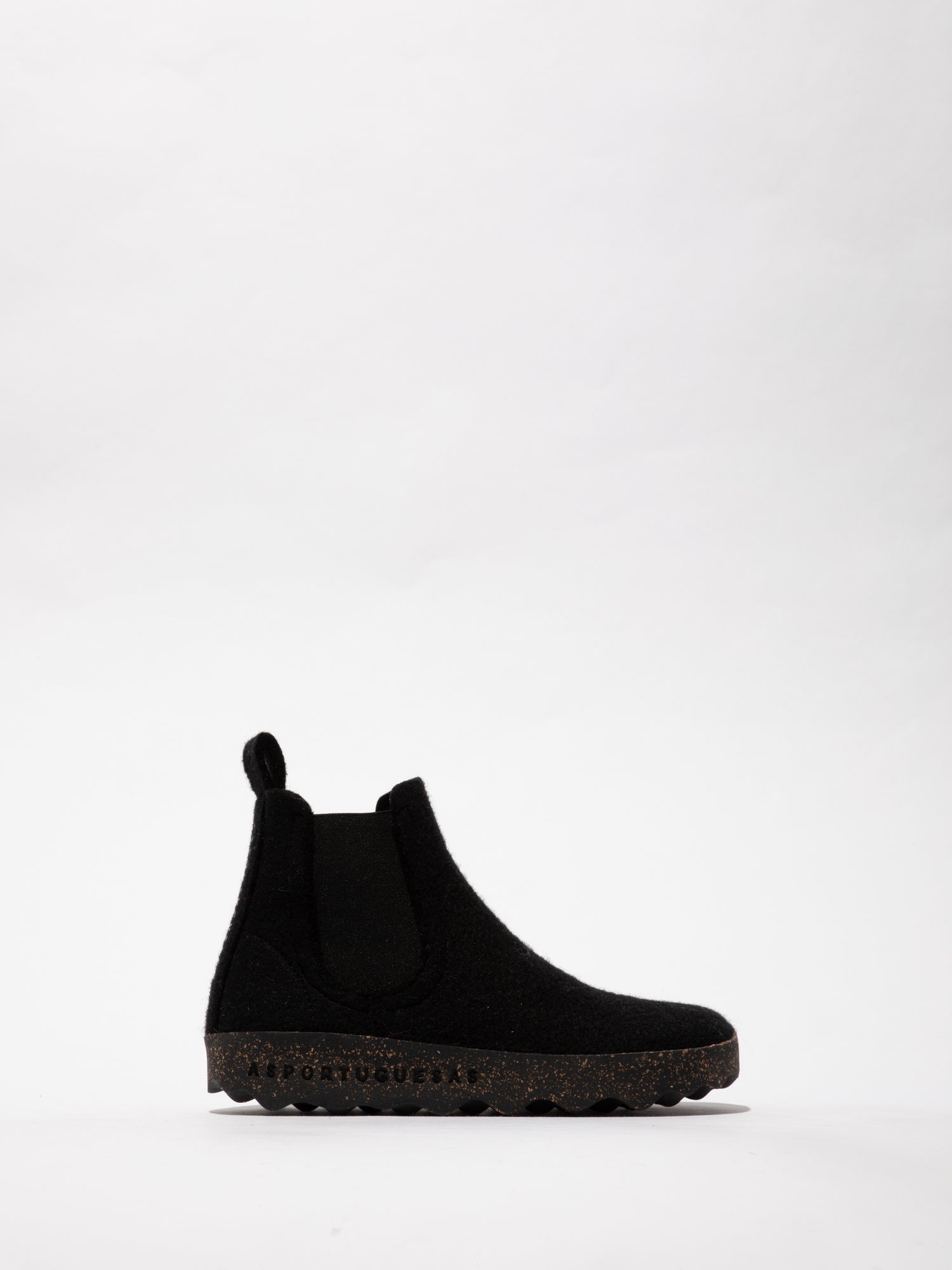 ASPORTUGUESAS Caia Felted Wool Ankle Boots in Black