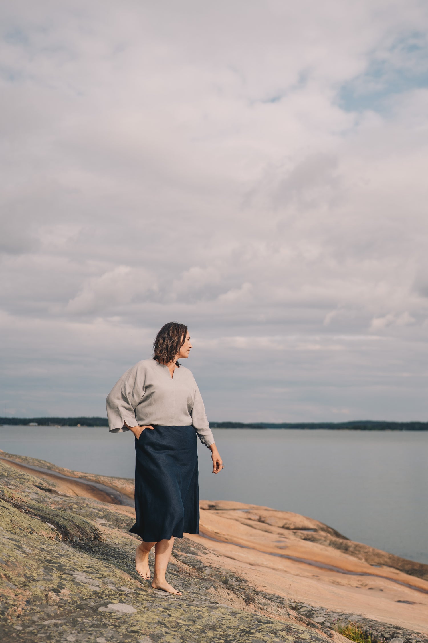 MYRSKYLUODON MAIJA HAME MERI 100% PELLAVA