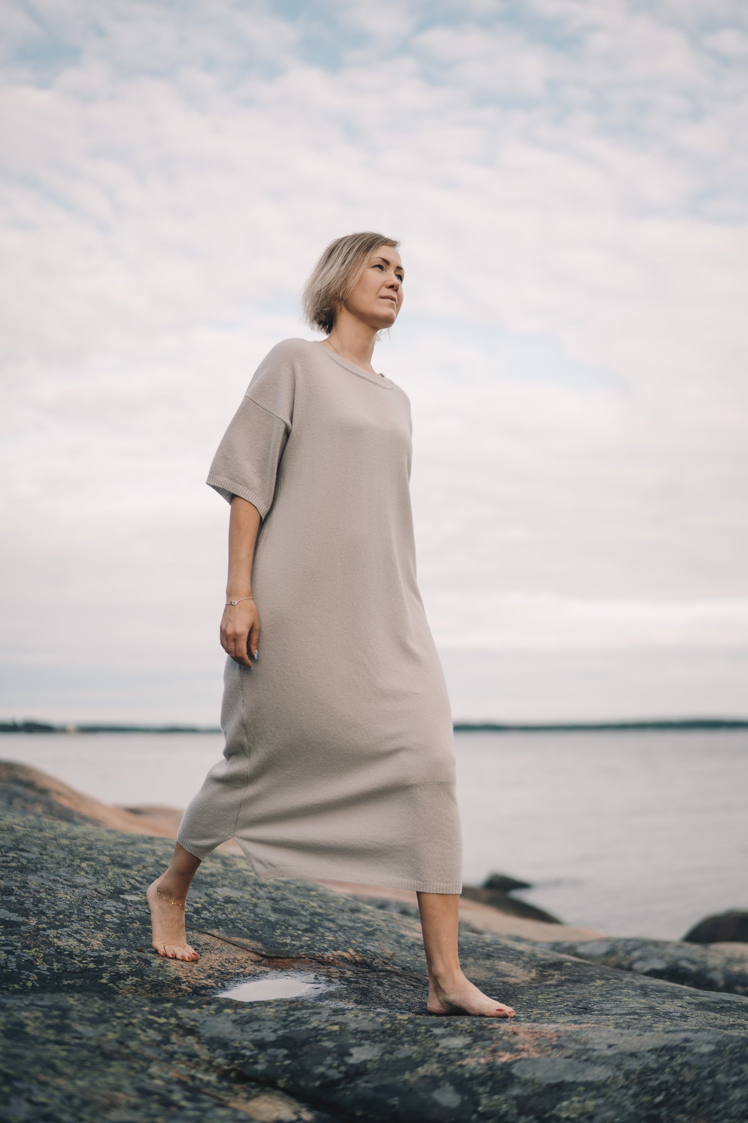 SANDÖ KNIT DRESS LIGHT GREY