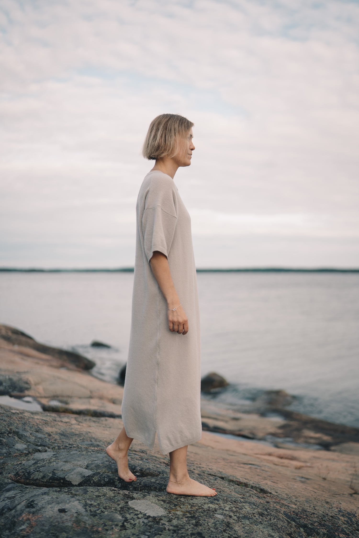 SANDÖ KNIT DRESS LIGHT GREY