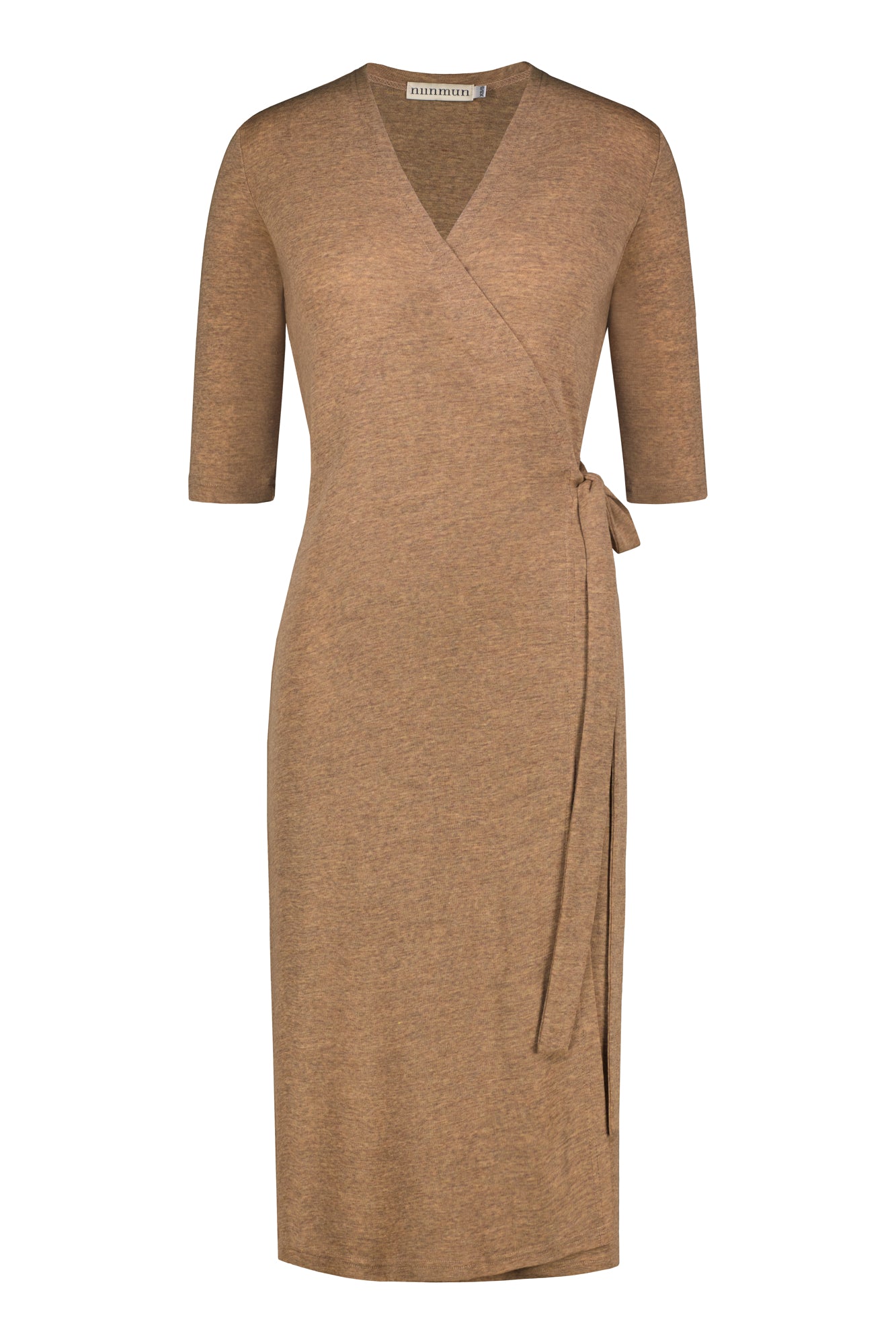 KAIT MERINO WOOL WRAP DRESS BLACK