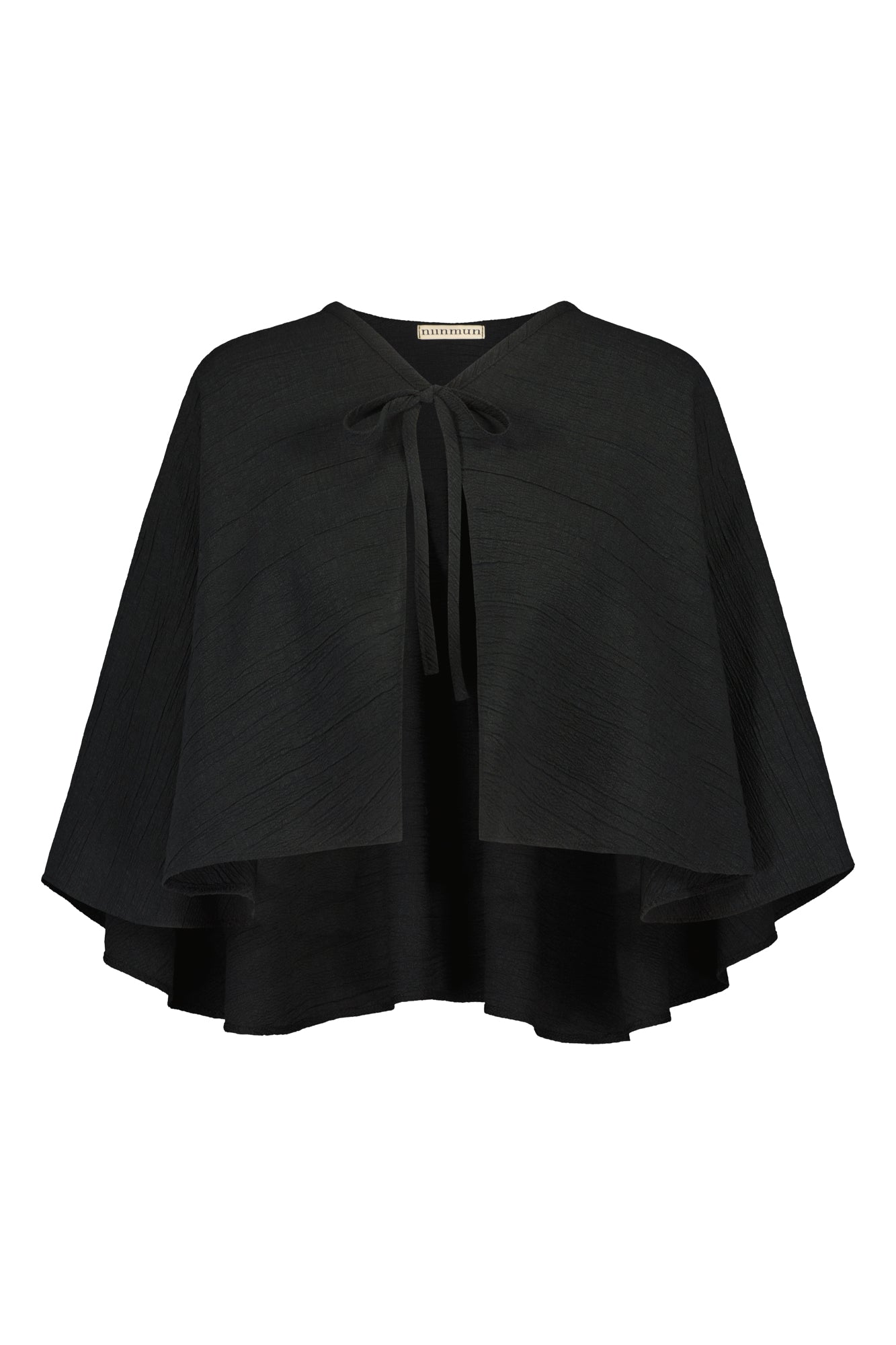 MAGGHOLM HEMP AND SILK CAPE BLACK