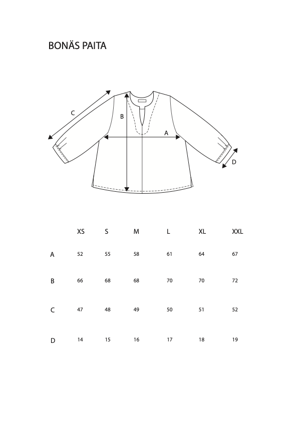 BONÄS PAITA NATUR PELLAVA-PUUVILLA