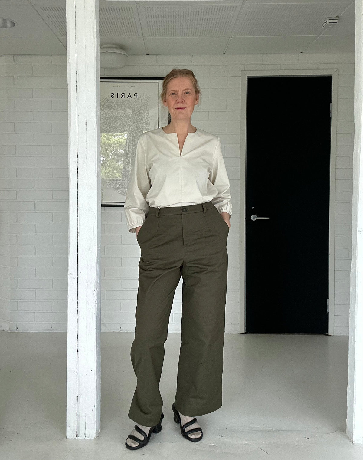 FINBY PANTS DARK BLUE 100% LINEN