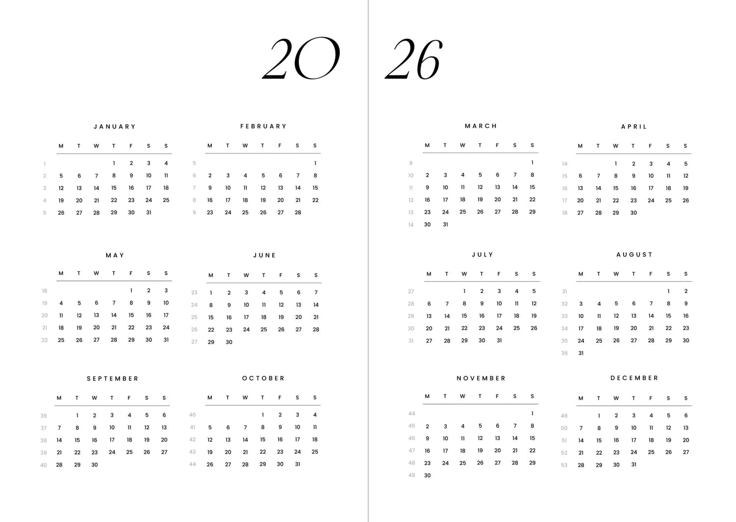 Cozy Planner 2026 Night Sky - KALENTERI