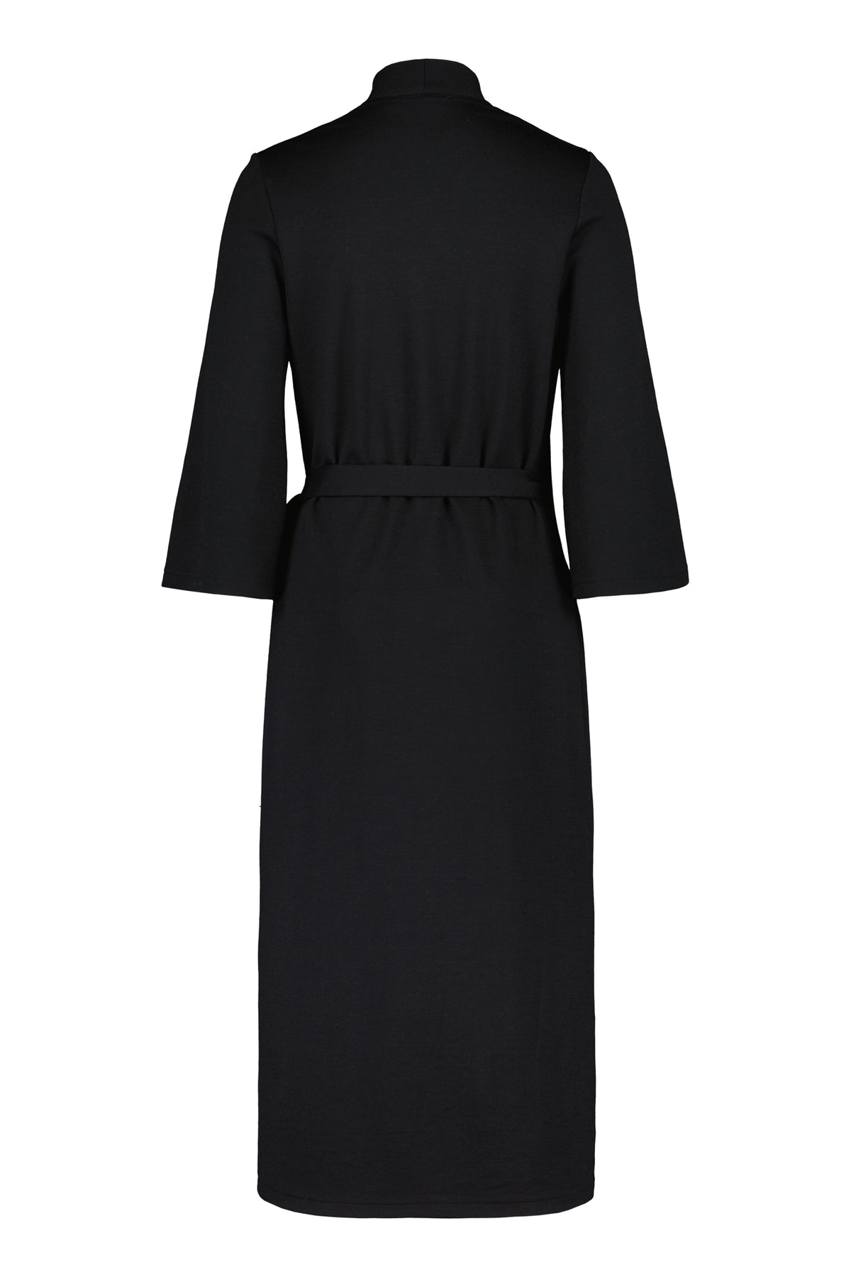 KAIT MERINO WOOL WRAP DRESS BLACK