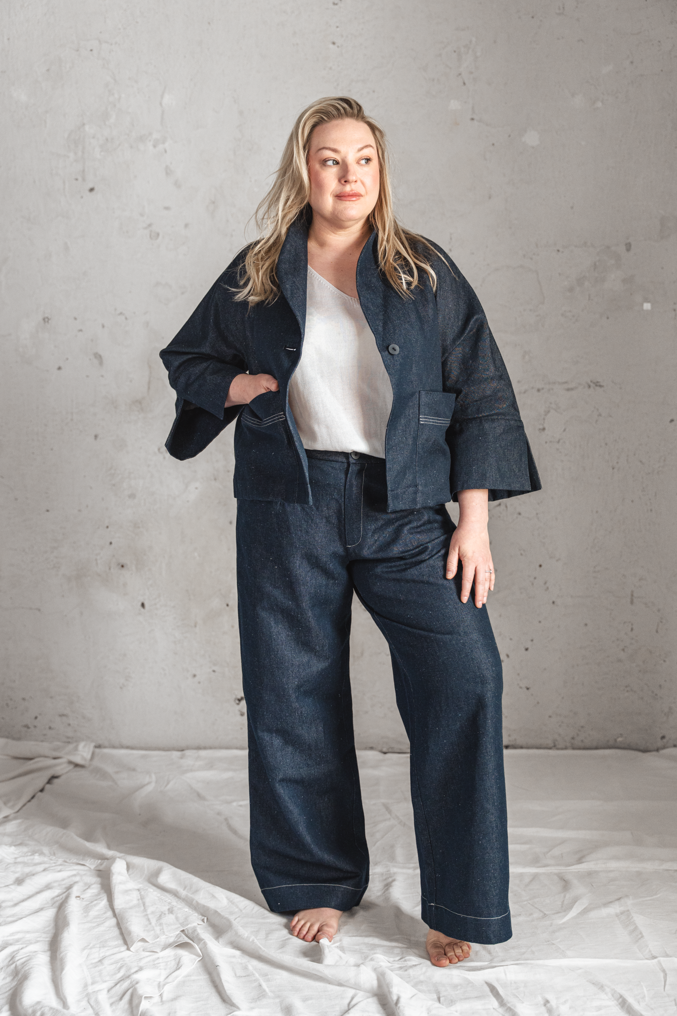 NAGU HOUSUT TUMMA DENIM